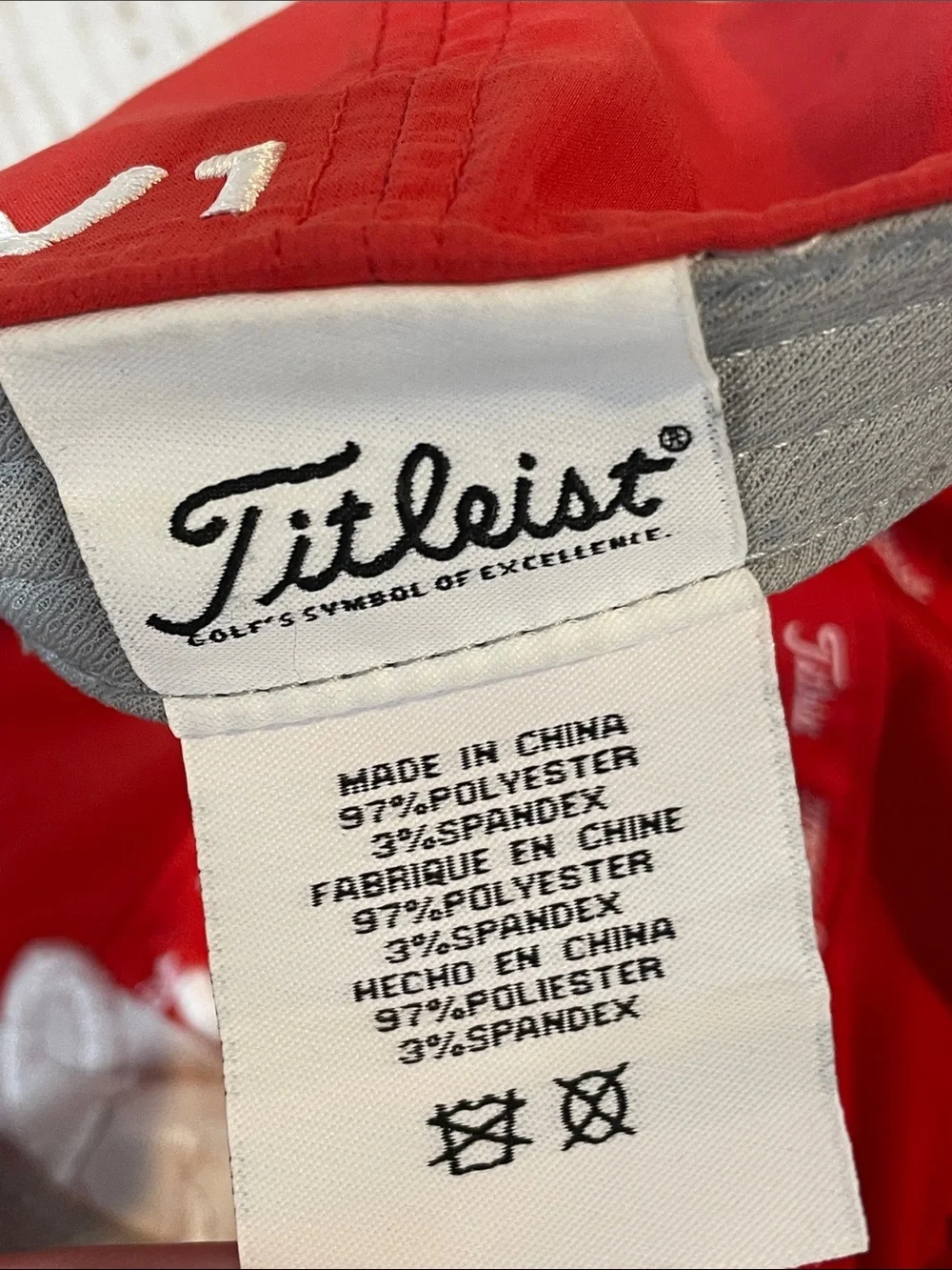 Titleist FJ Pro V1 Red Baseball Cap White Embroidered Script Logo Golf Hat